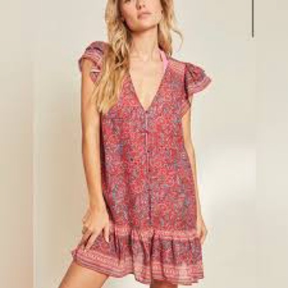 Veronica Beard Lorraine Flutter-Sleeve Mini Dress - Picture 1 of 11